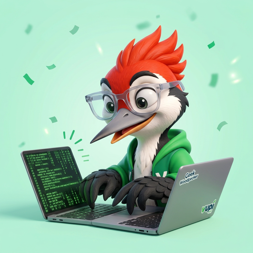 Vupi, the VUPI PAY woodpecker