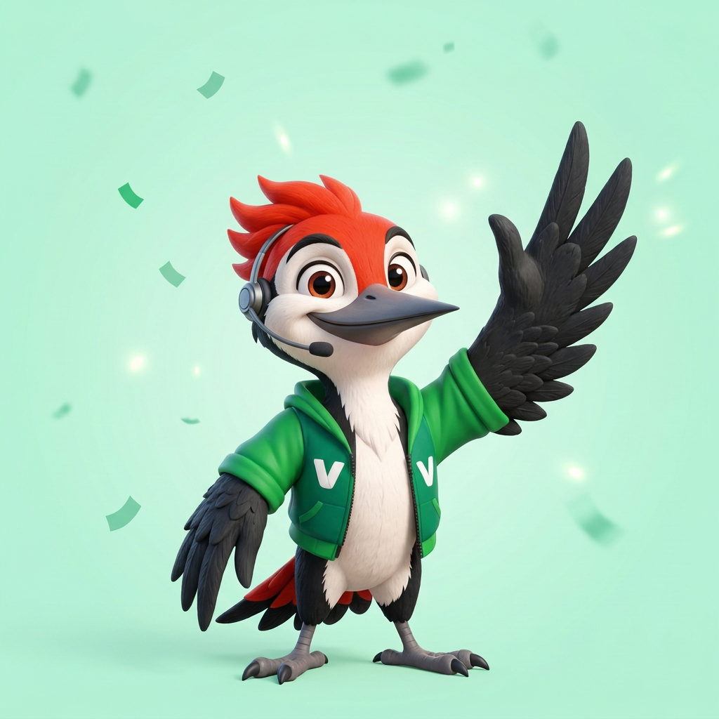 Vupi, the VUPI PAY woodpecker